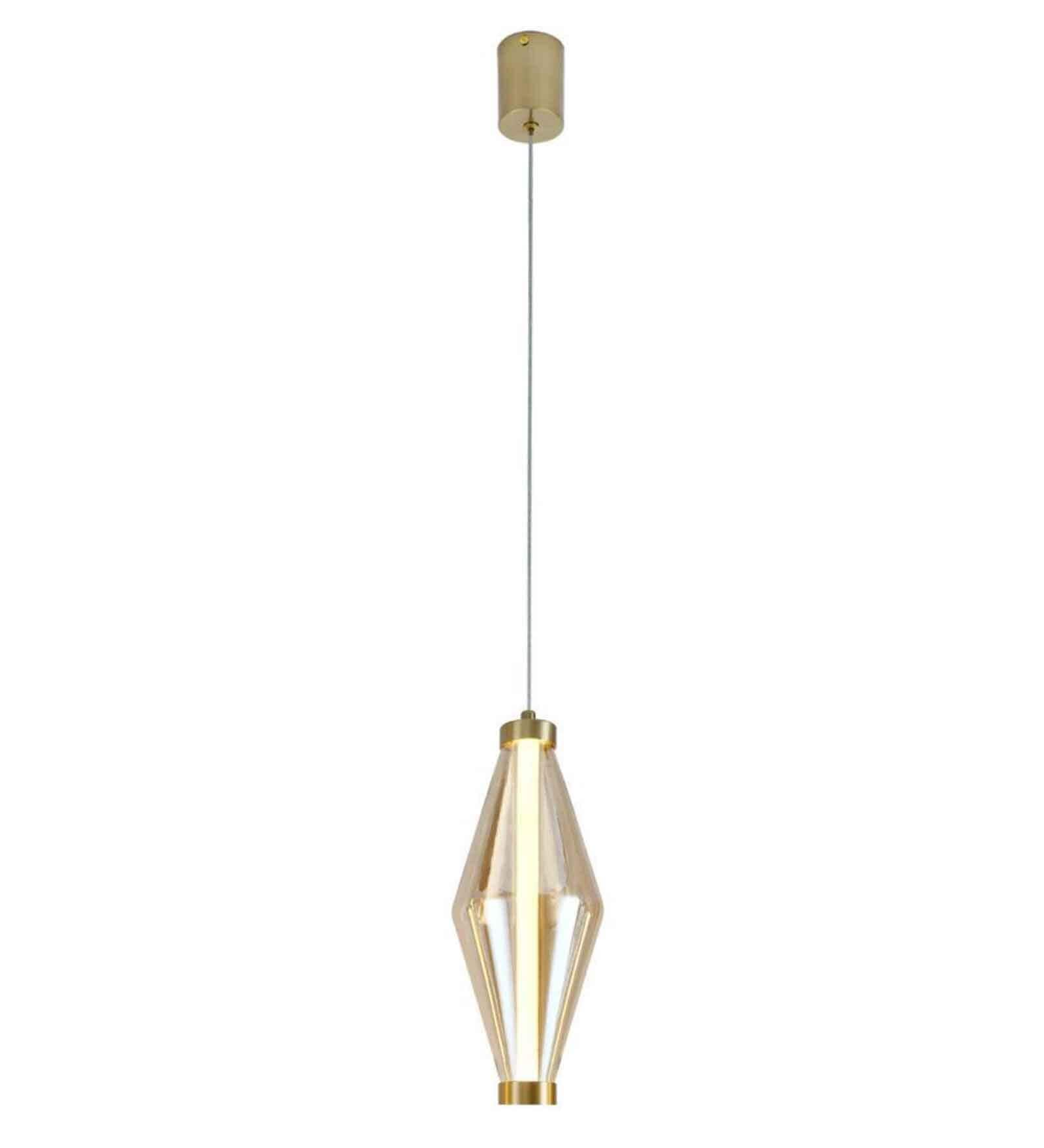 Modern Brass Prism Pendant Light