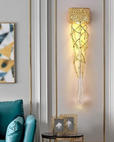 Modern Branch Crystal Drop Wall Sconce