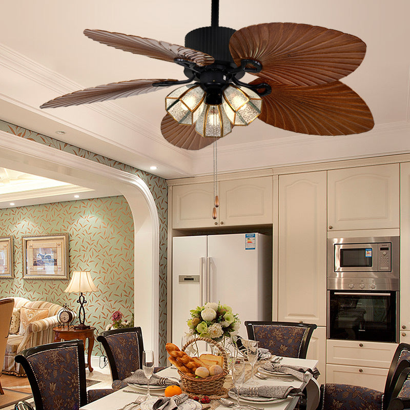 Modern Celling Leaf Fan With Light