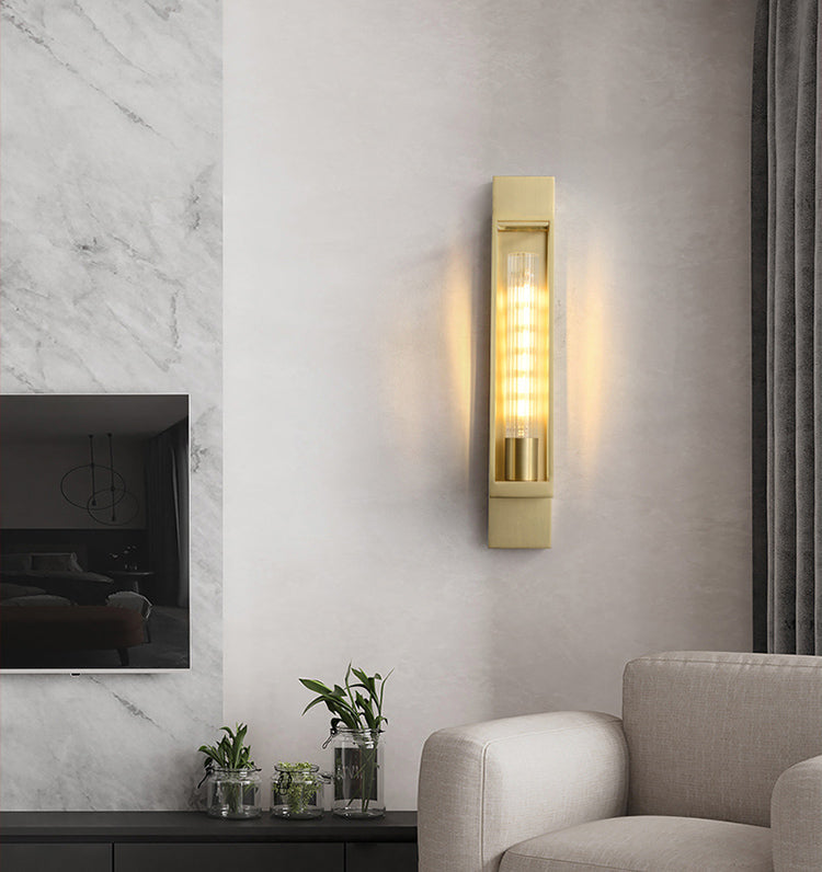 Transparent Long Glass Wall Light