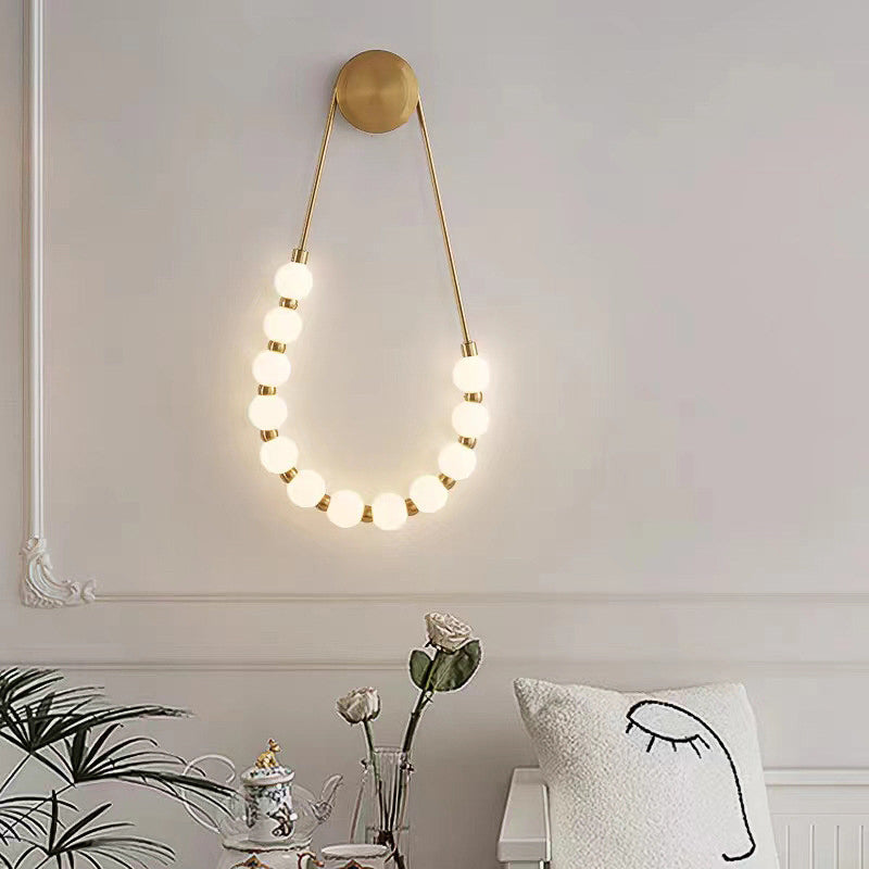 Round Gold Frost Balls Wall Light