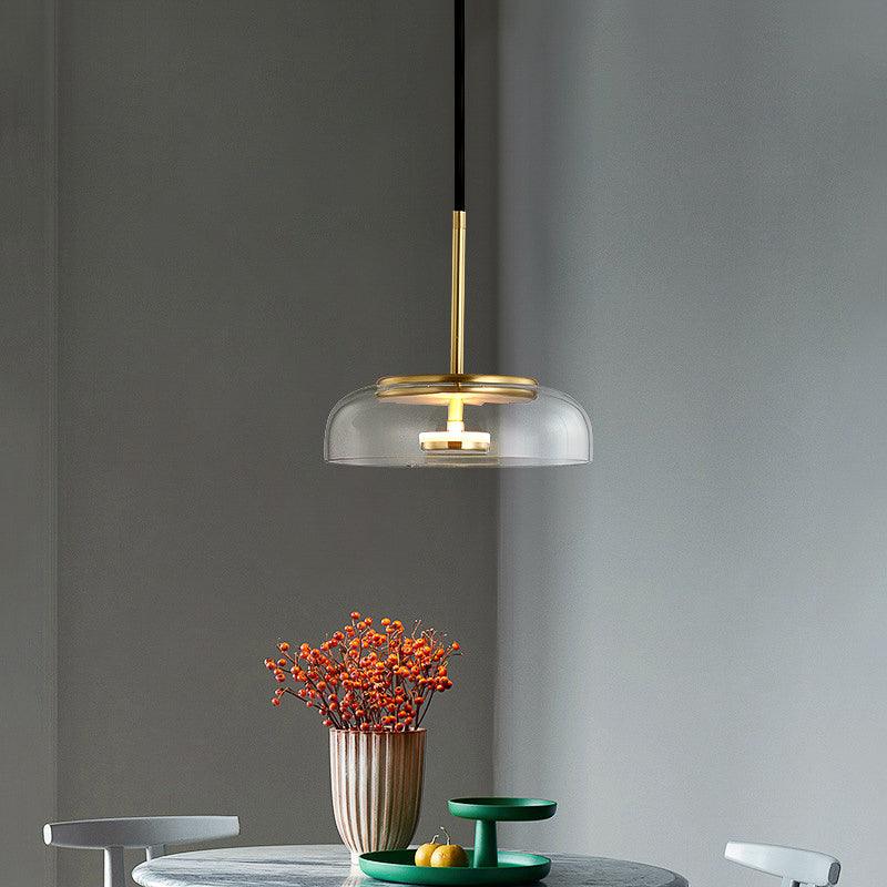 Led Glass Champagne Gold Pendant Lamp
