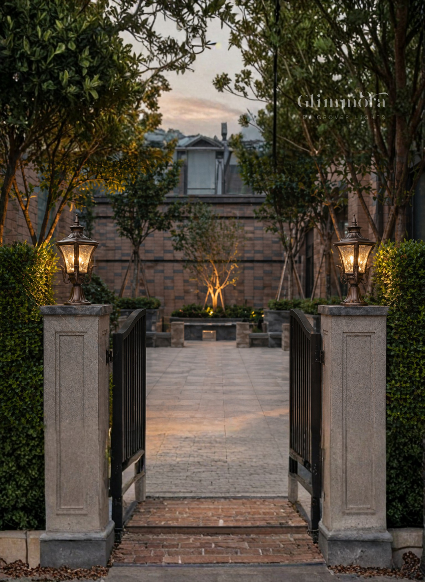 Classic Bronze Outdoor Pillar Lantern