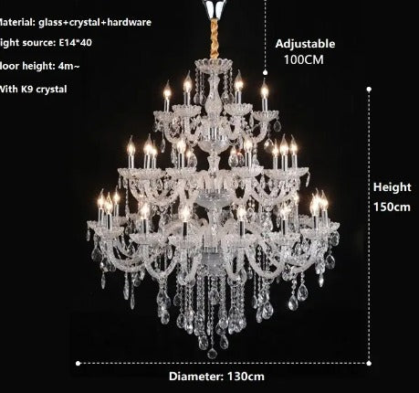 Whispers of Royals (Large, Glass) Double Height Chandelier