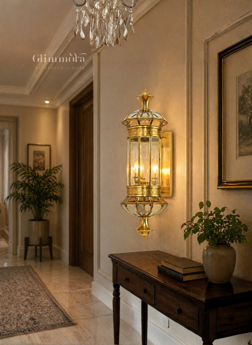 Imperial Brass Lantern Wall Sconce