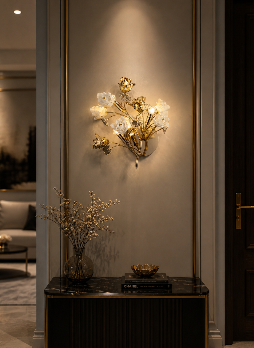 Aurora Bloom Floral Wall Sconce