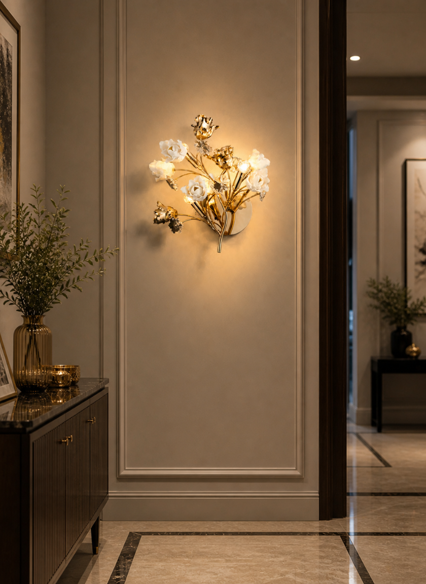 Aurora Bloom Floral Wall Sconce