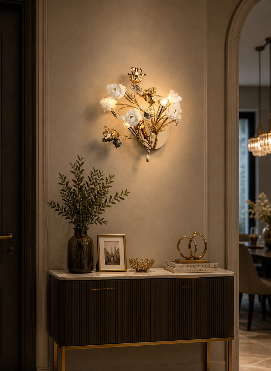 Aurora Bloom Floral Wall Sconce
