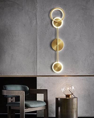 600MM LED Gold Long 3 Rings Wall Light