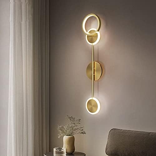 600MM LED Gold Long 3 Rings Wall Light