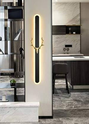 Oval Black Deer Head Wall Light