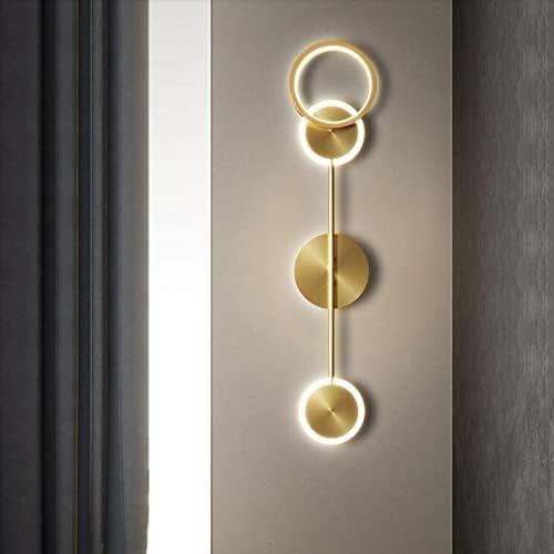 600MM LED Gold Long 3 Rings Wall Light