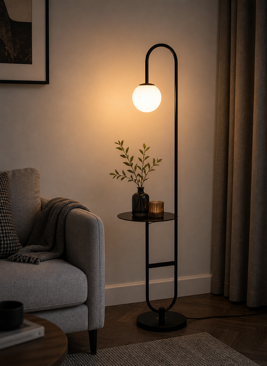 Aura Side Table Floor Lamp