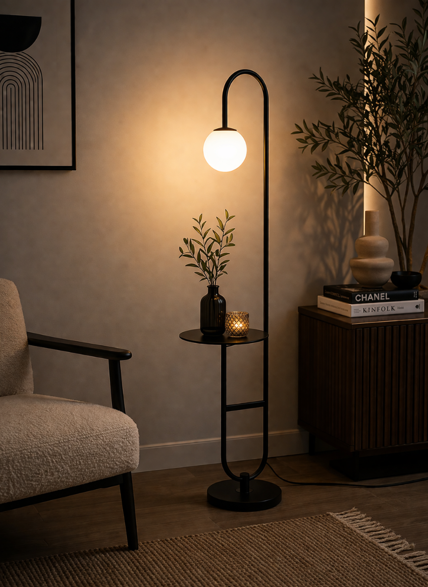 Aura Side Table Floor Lamp