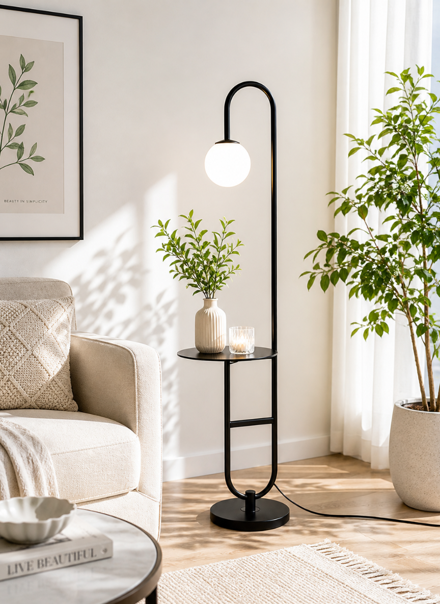 Aura Side Table Floor Lamp