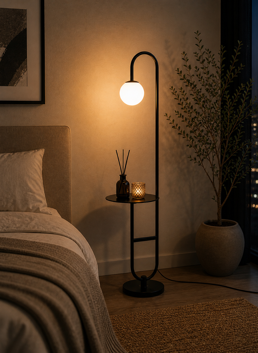 Aura Side Table Floor Lamp