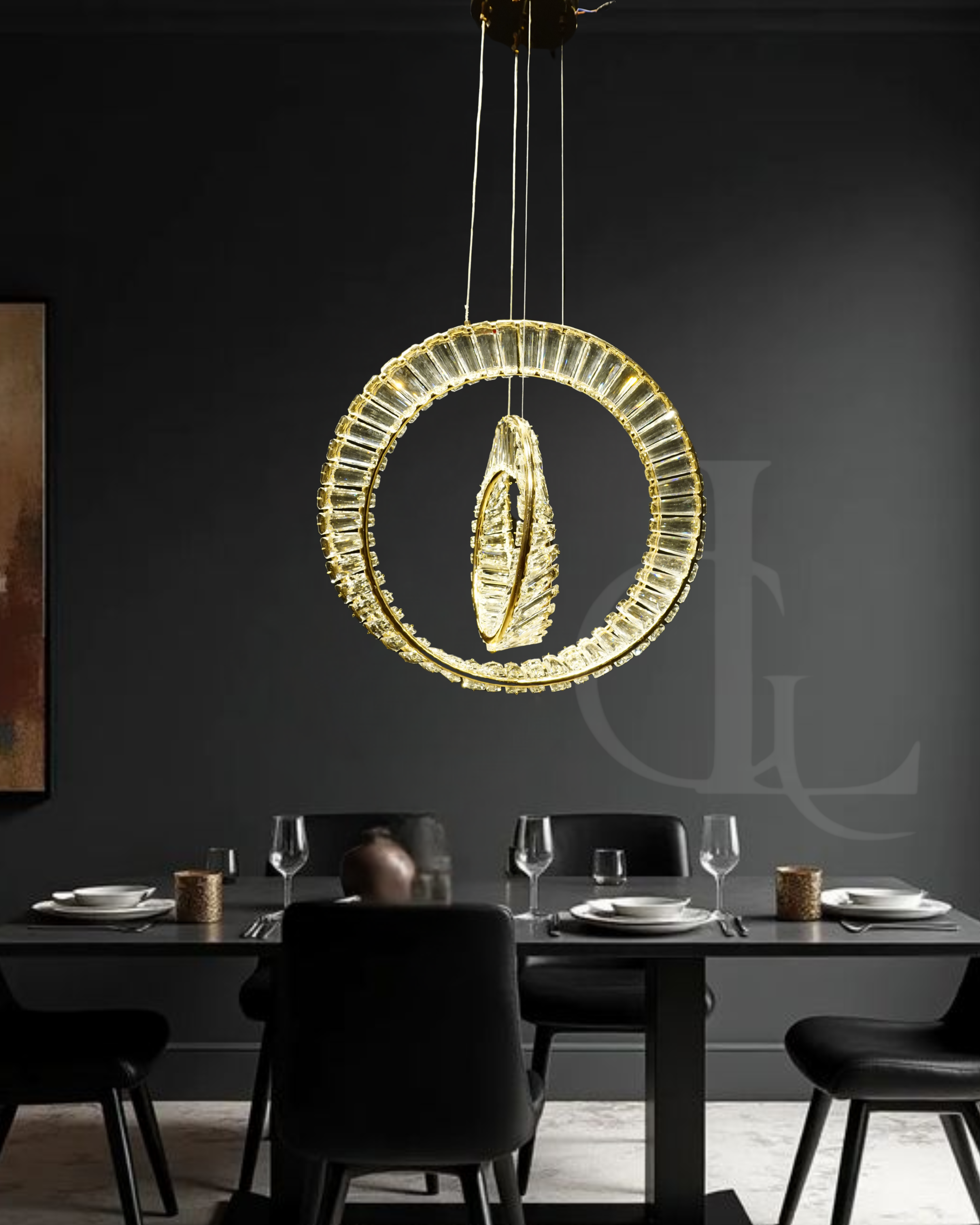 Whirl of Light (Gold, Crystal, LED) Chandelier
