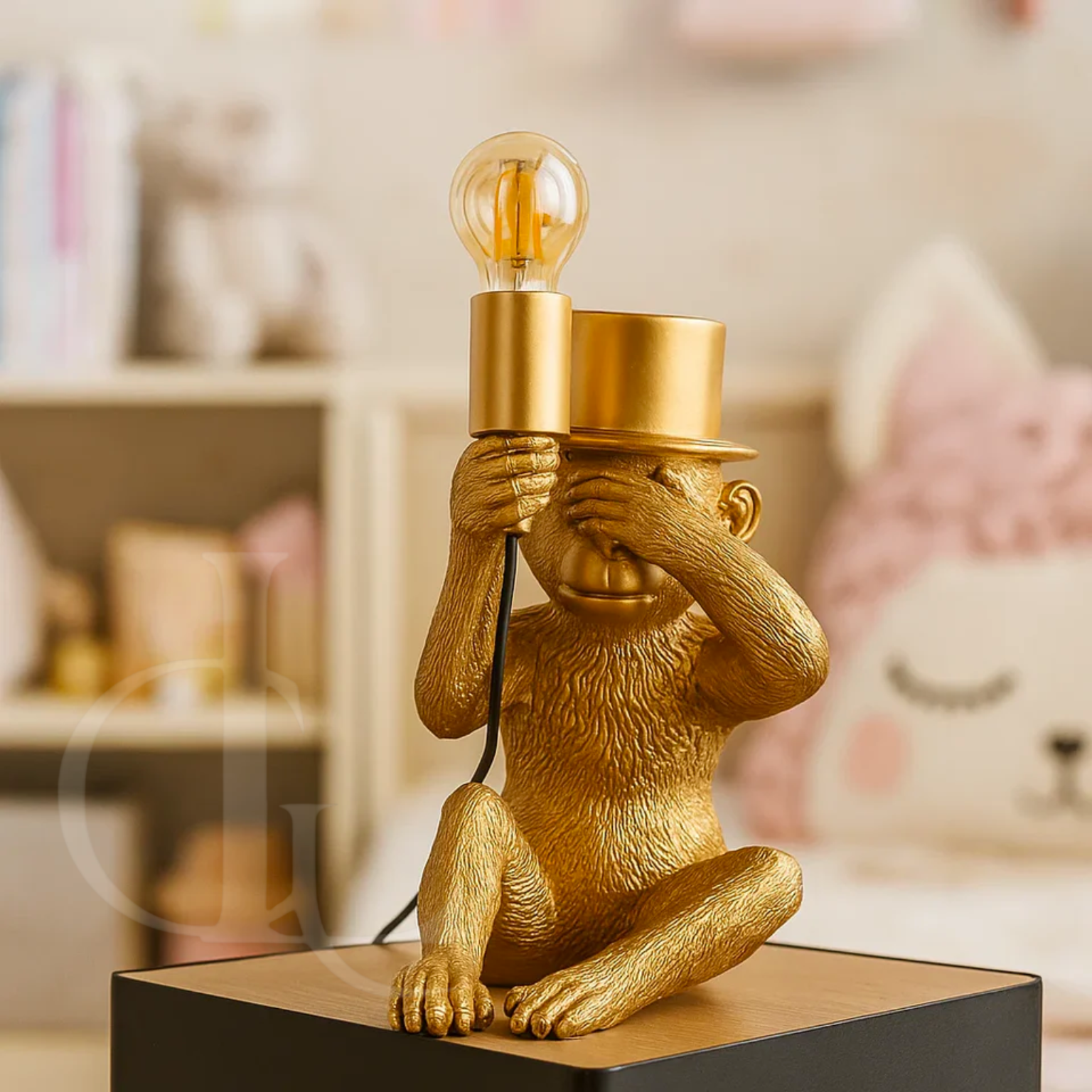 Luxury Golden Monkey Table Lamp