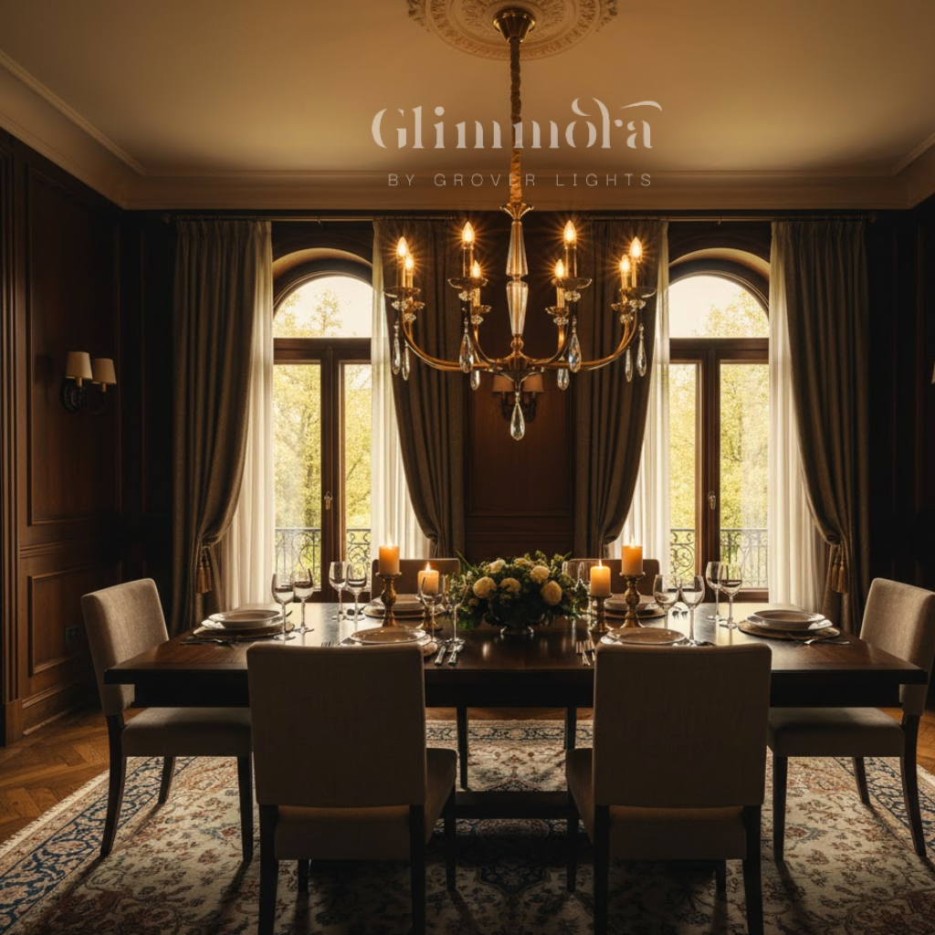 8 Light Antique Brass Italian Chandelier Light for Dining Hall