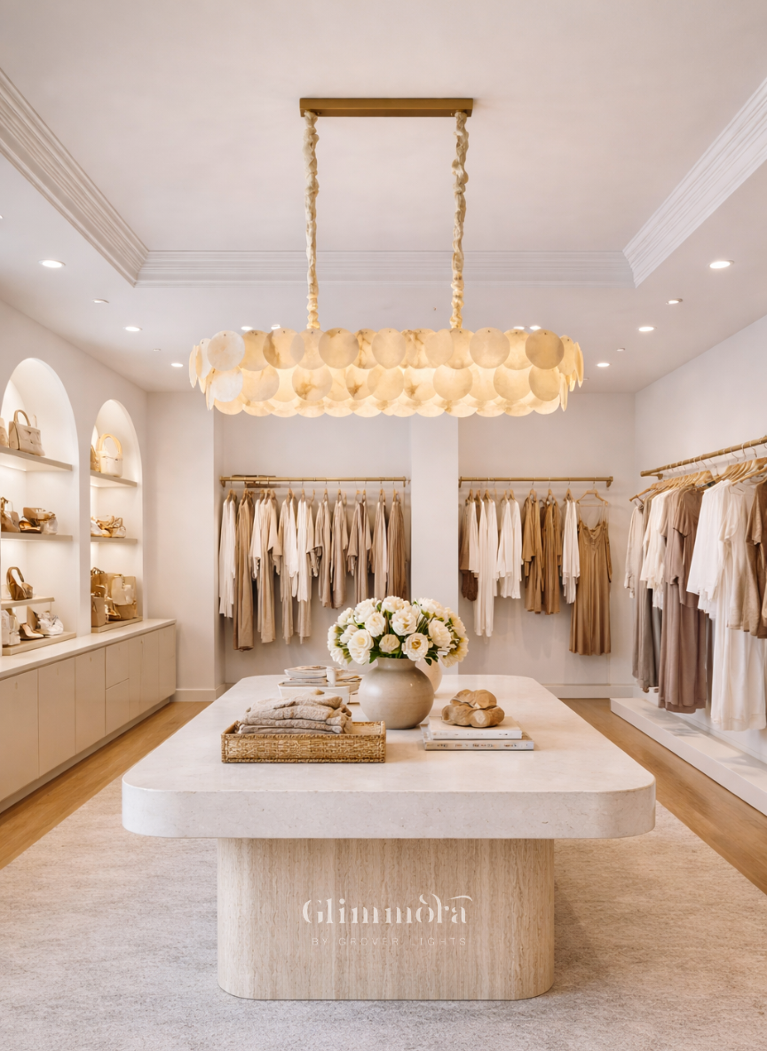 Coastal Scallop Linear Luxury Chandelier