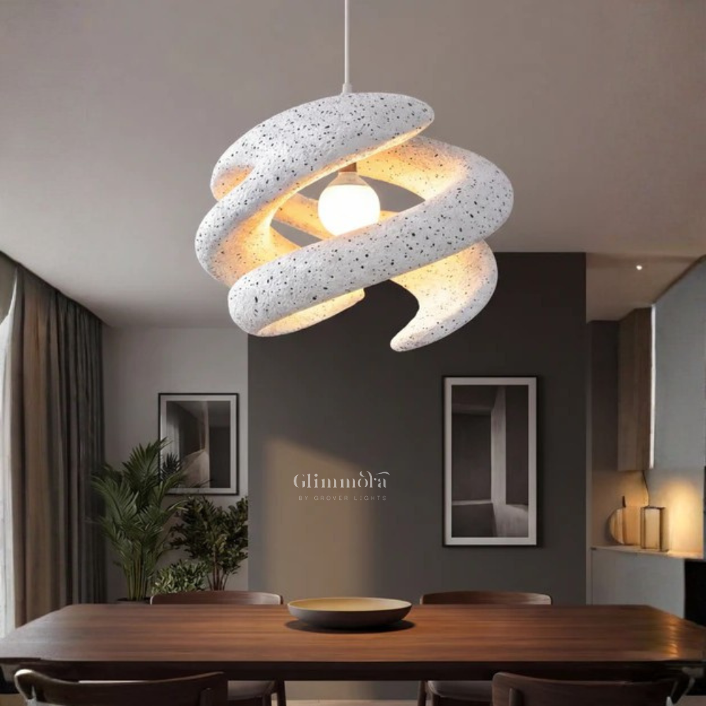 Modern Sculptural Spiral Pendant Light
