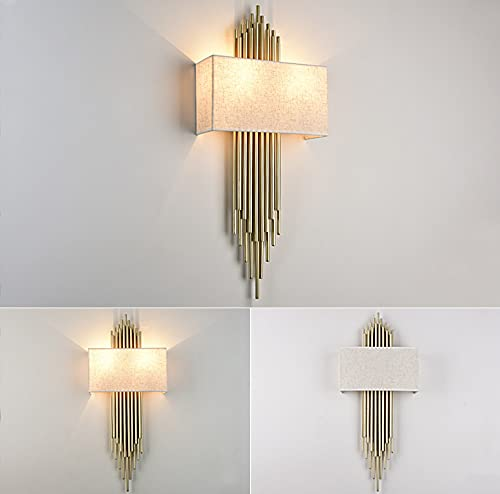 White Shade Modern Gold Metal Wall Light
