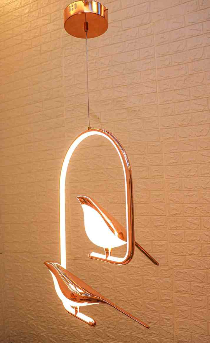 Optimistic Bird Pair Hanging Light