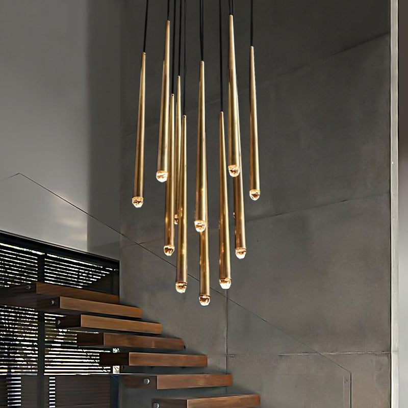 Brass Glow Pendant Light Chandelier (10 Lights)