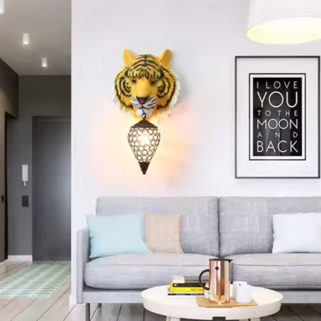 Nordic Creative Tiger Head Wall Lamp