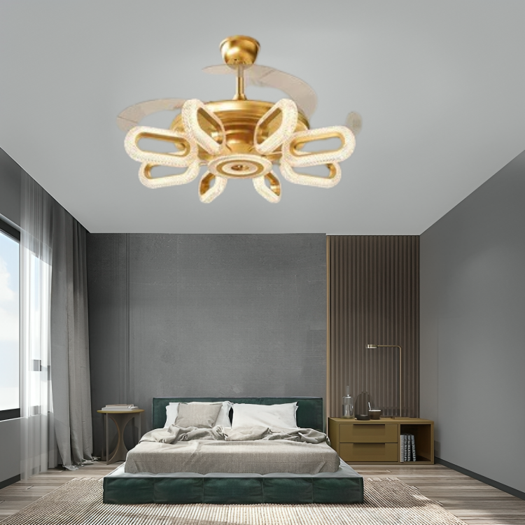 Crystal Wormhole Chandelier Ceiling Fan