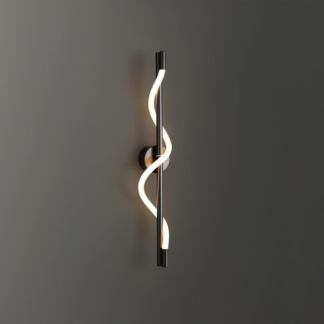 Modern Black Twisted Acrylic Tube Wall Light
