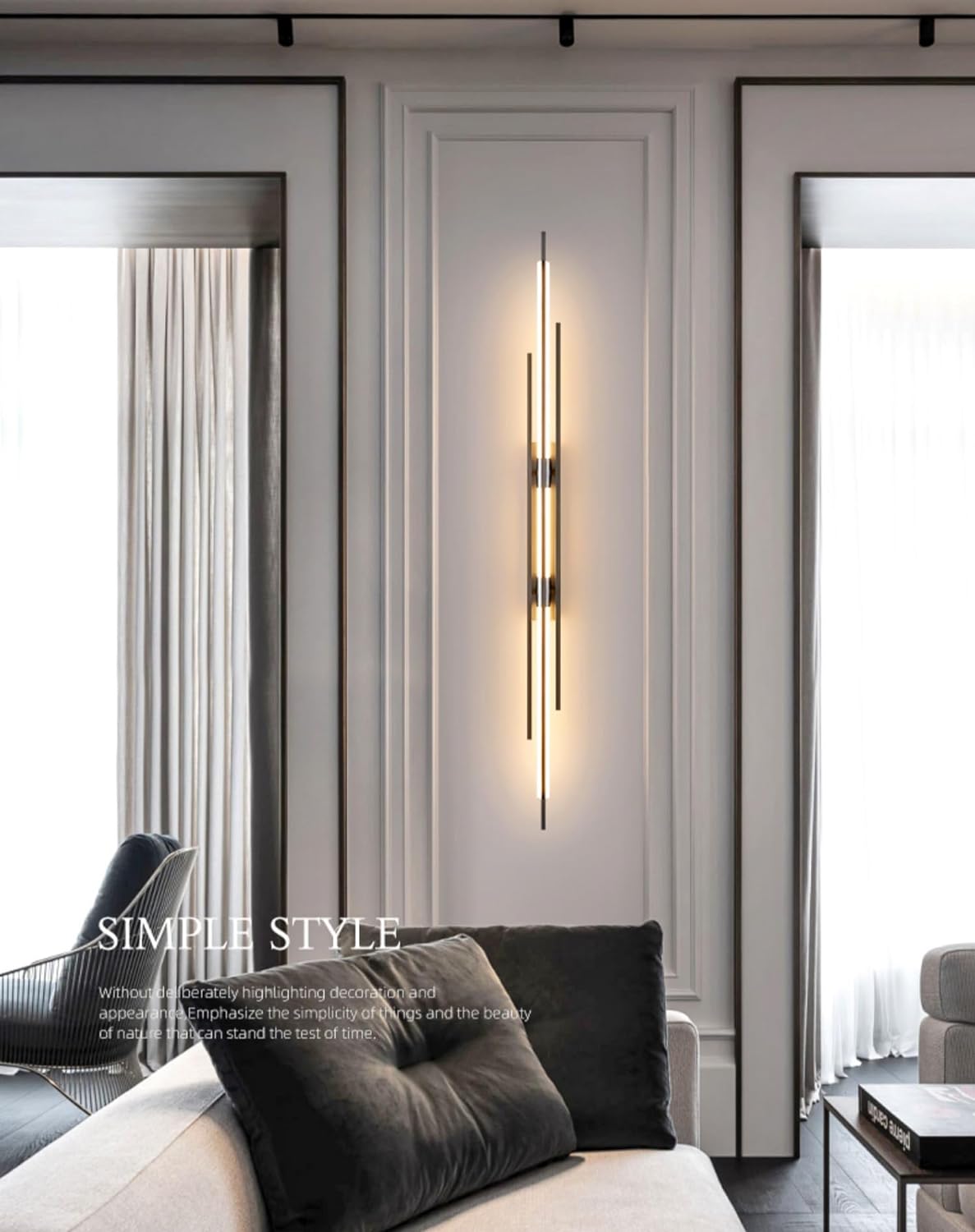 Harry's Long Black Wand Wall Light