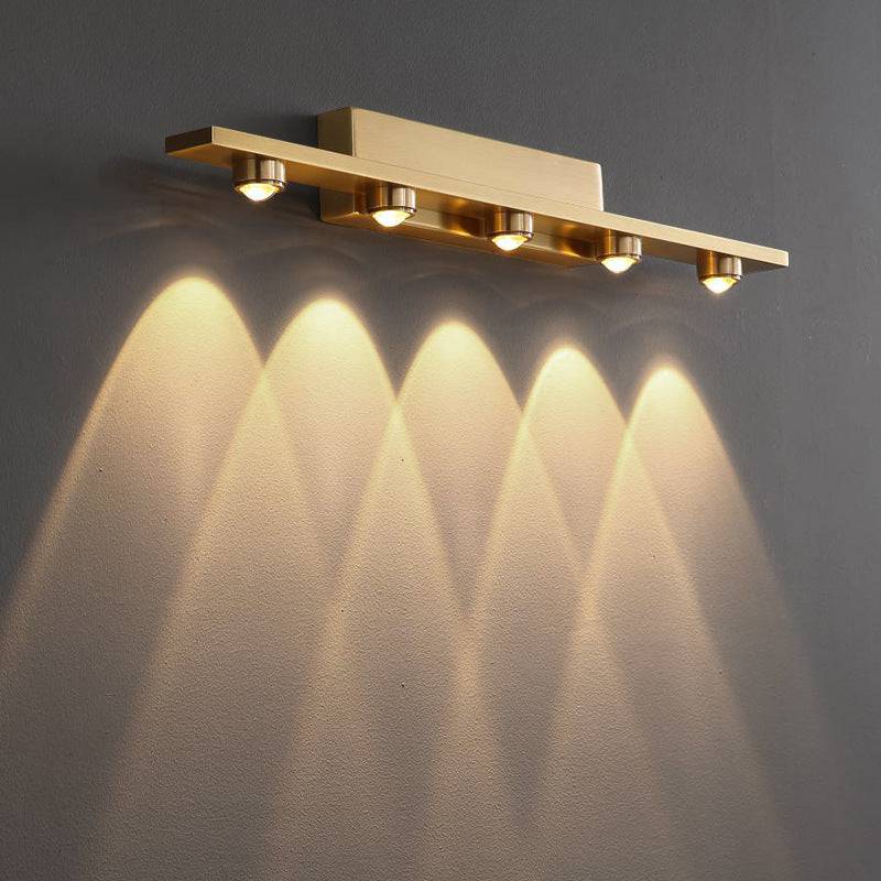 (Original Big Size) "5 LED Wall Light with Gold Finish, Ideal for Mirror, Picture, or Vanity Lighting"