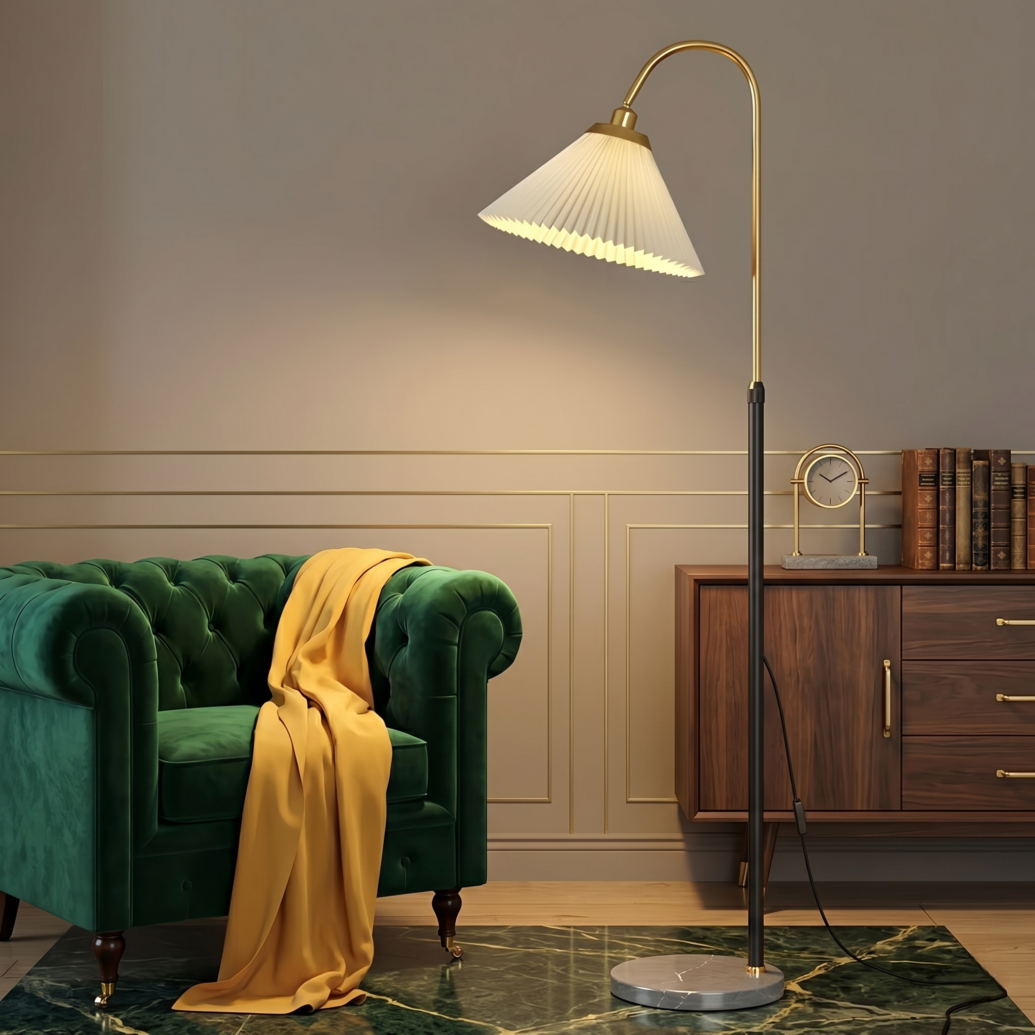 Pleated Shade Floor Lamp