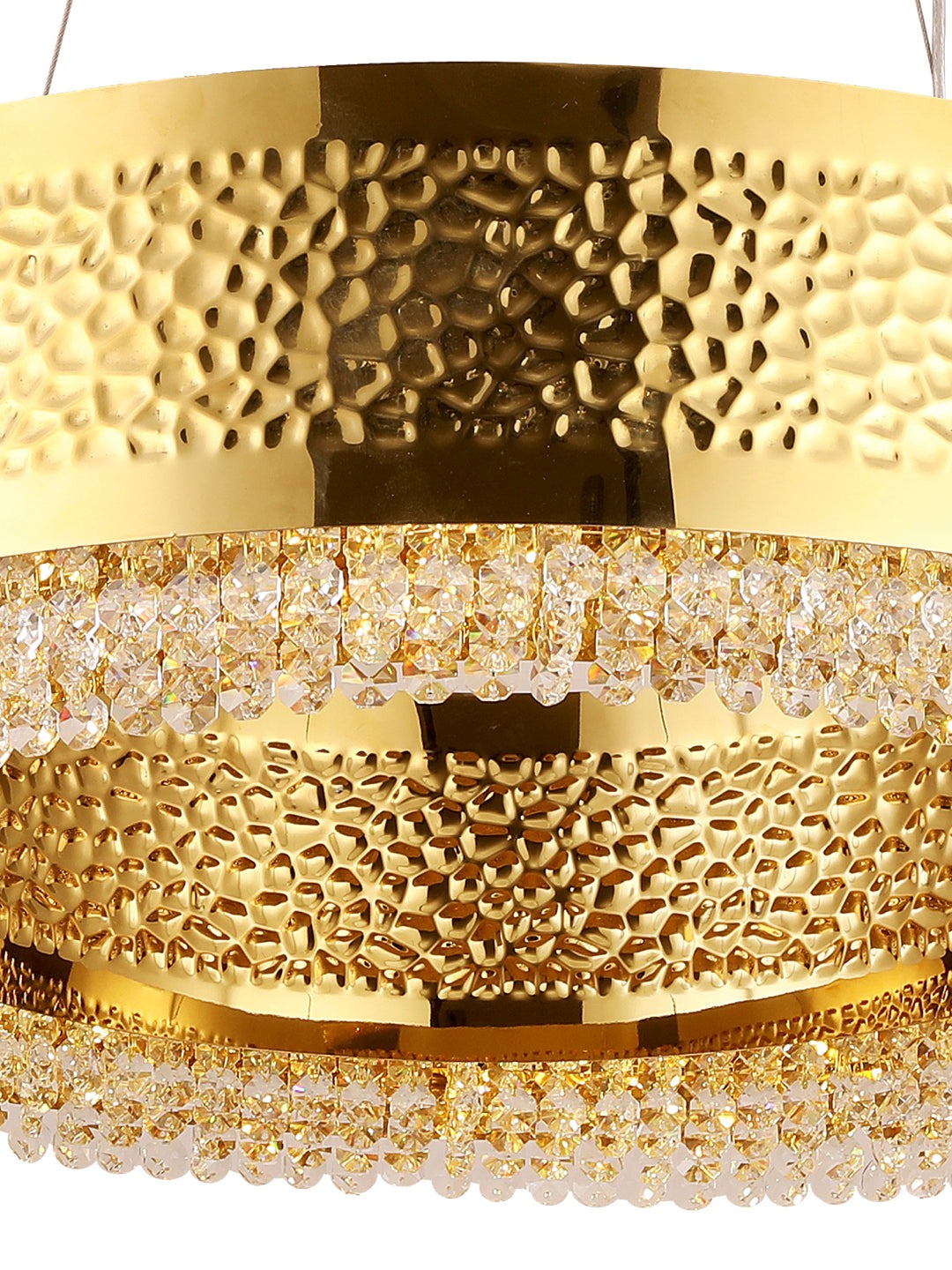 Crystalina Bold Gold Chandelier Round