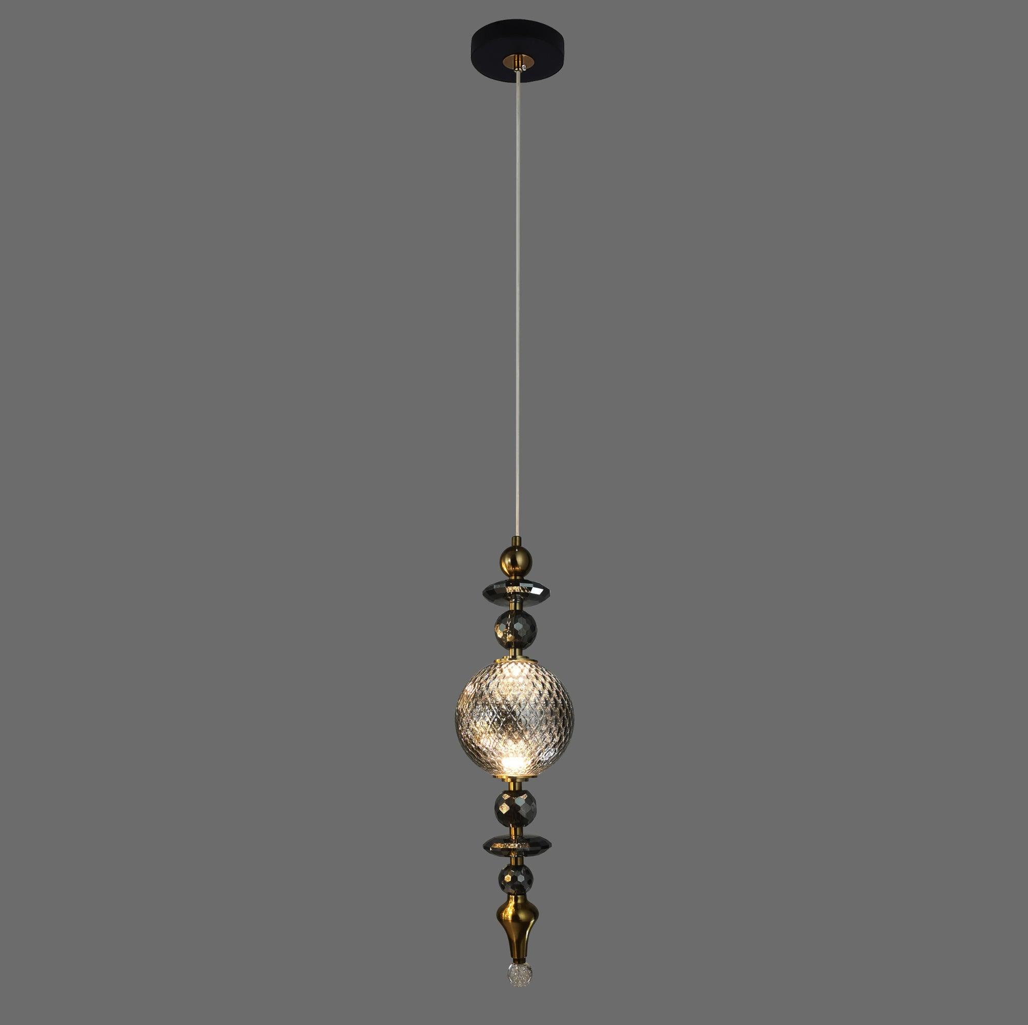Glass Smokey Black Vintage Pendant Lamp
