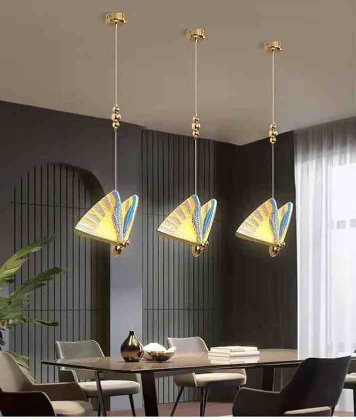 Gold Butterfly Bedside Hanging Pendant Light