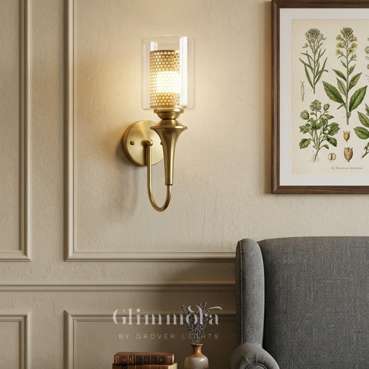 Vivante (Galss, Gold) Wall Light