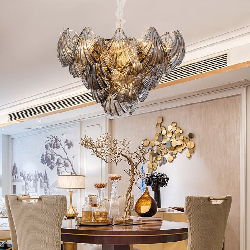 Luxury Smoky Grey Glass Chandelier