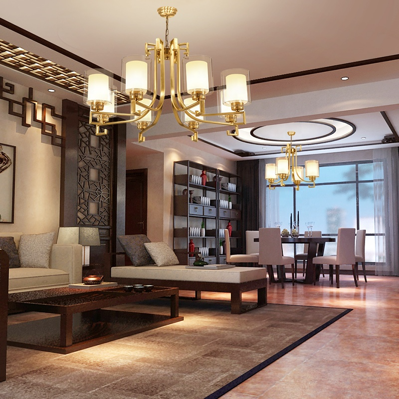 Crimson (Gold) Glass Chandelier