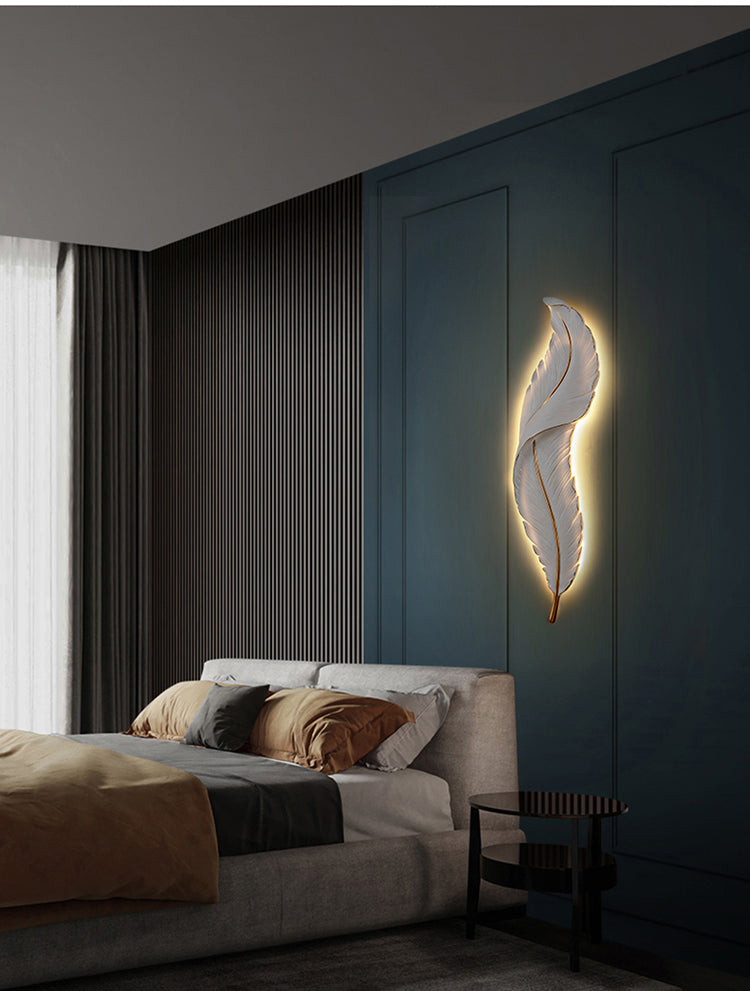 "Gather for a Feather: Feathered Glow Wall Light"