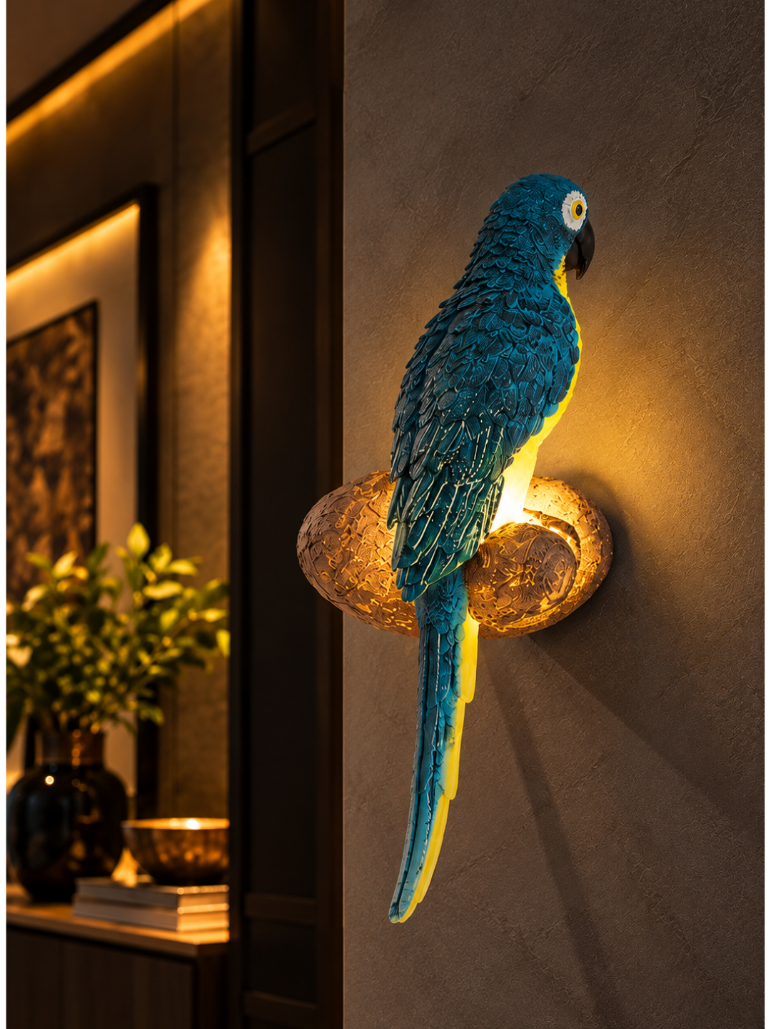 Tropical Parrot Wall Lamp