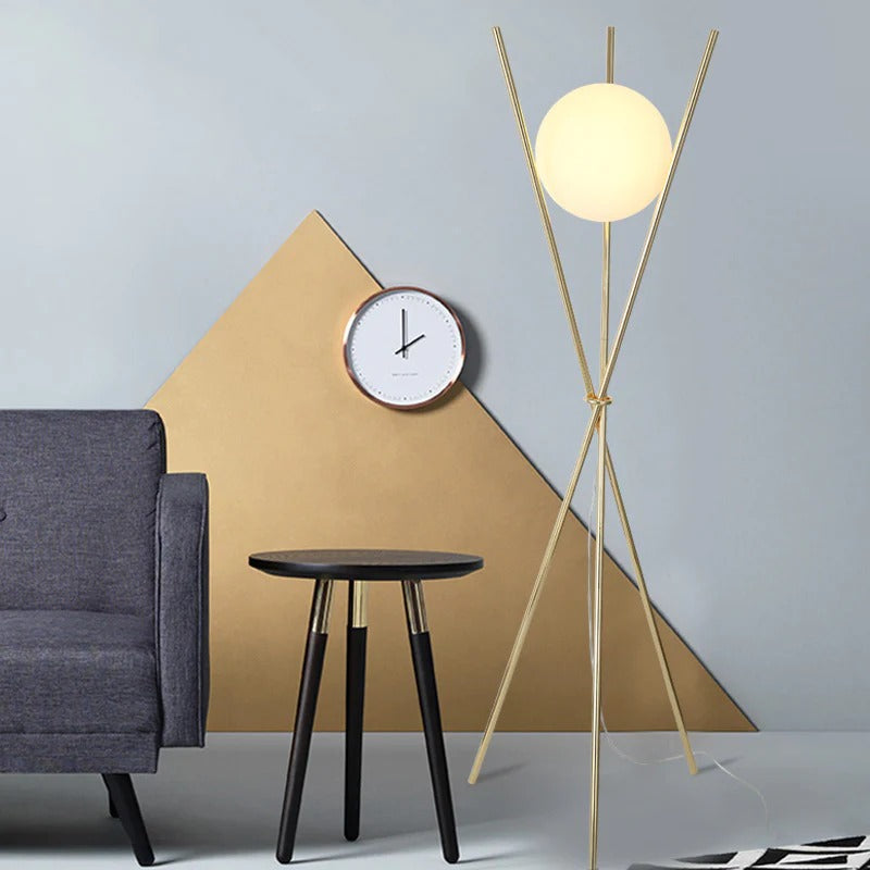 Gold Tripod Floor Lamp