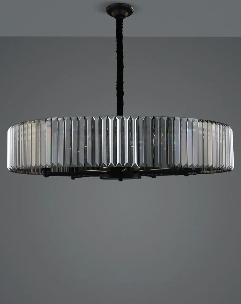 Black Metal Smokey Crystal Led Chandelier