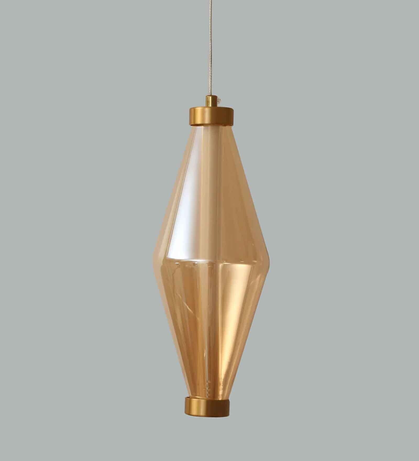 Modern Brass Prism Pendant Light