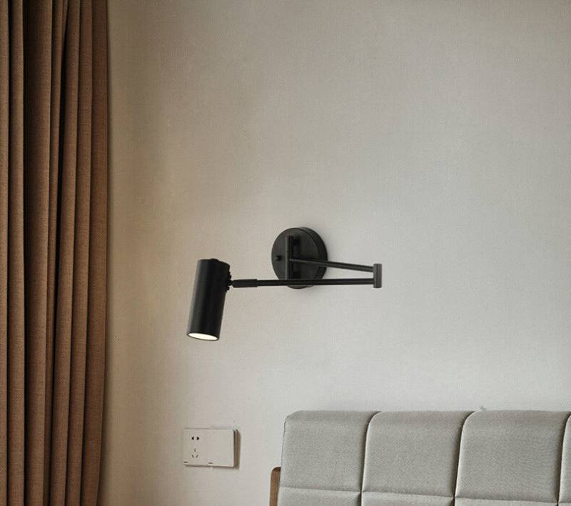 Modern LED Black Long Arm Adjustable Wall Light