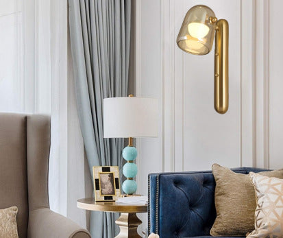 Amber/smoke Glass Wall Light