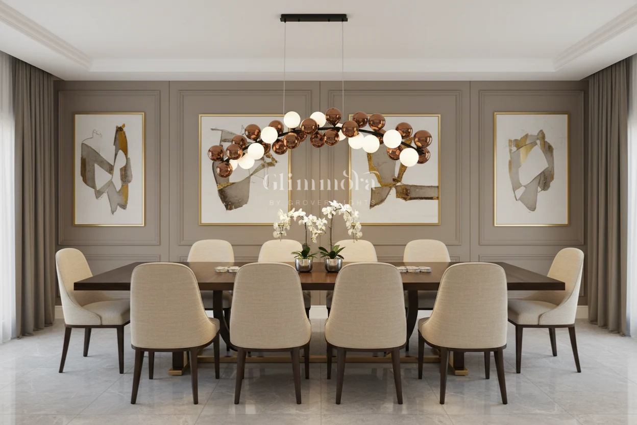 Dancing Echoes (Rose Gold, White, 30-Head) Glass Chandelier