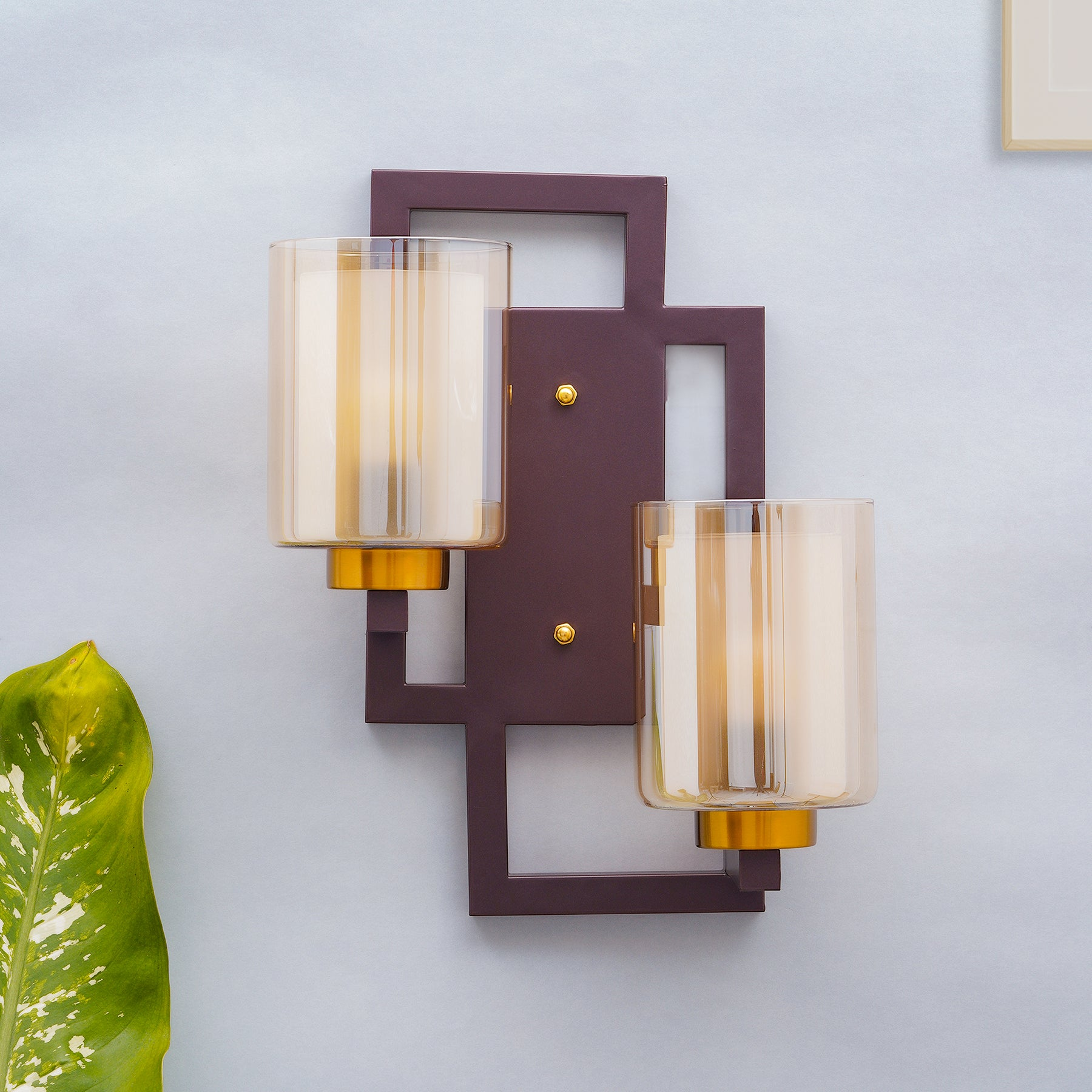 Metal and Glass Wall Light