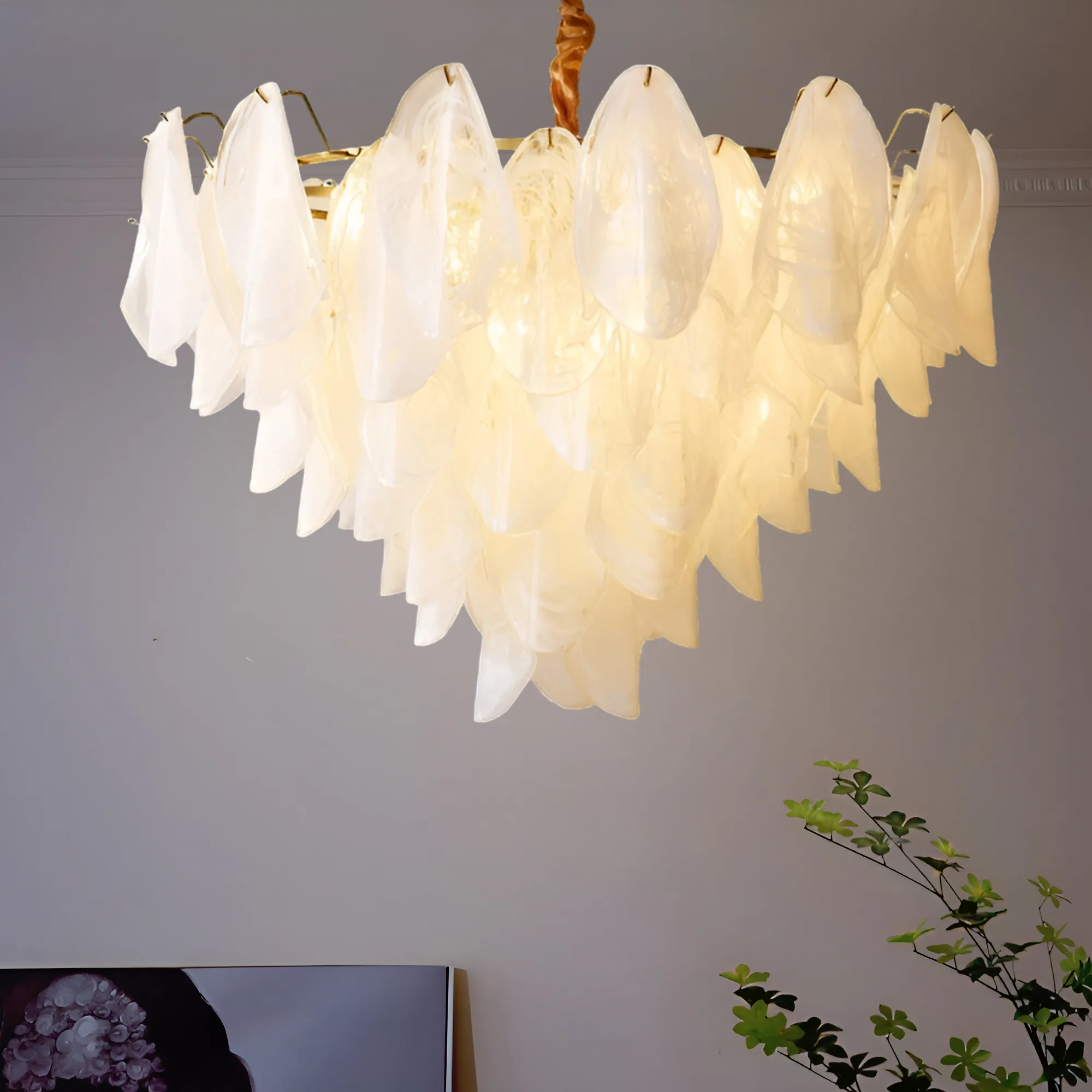 Glacial Glass Chandelier - 750 MM